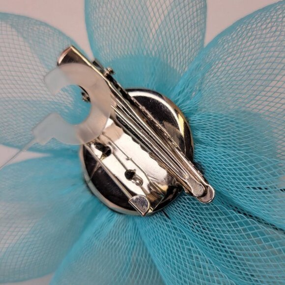 Turquoise Blue Fascinator Hair Clip Flower Corsage Flower Floral Hair Accessory